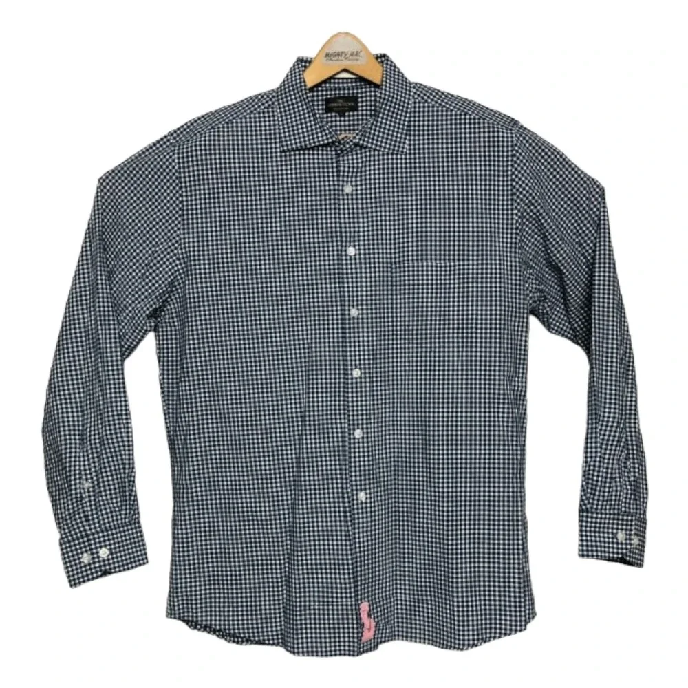 RODD & GUNN‎ Green White & Blue Plaid L/S Cotton Btn Down w/ Pocket Mens Size XL